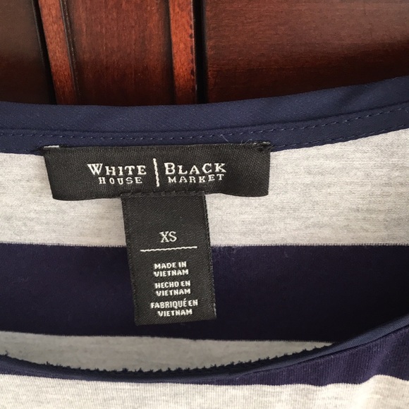 WHBM Nautical Boatneck 3/4 Sleeve Striped Top XS - Picture 4 of 14